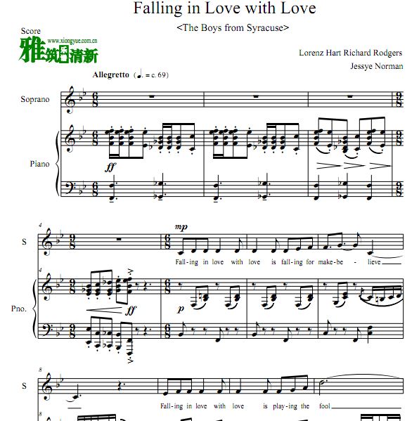 Falling in Love with Love声乐歌谱 钢琴伴奏谱 正谱