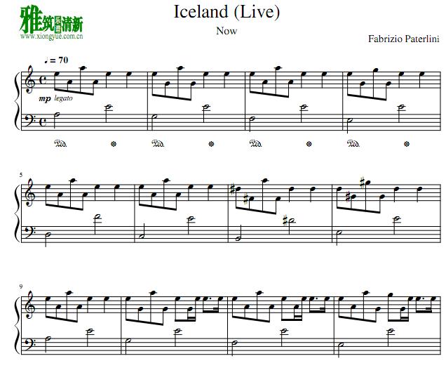 Fabrizio Paterlini - Iceland钢琴谱