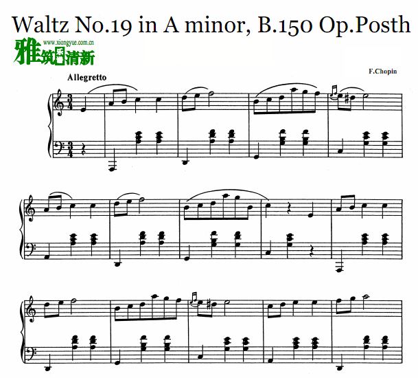Waltz in A minor, B.150 Op.Posth ФAС19Żȸ 
