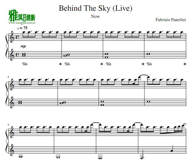 Fabrizio Paterlini - Behind The Sky钢琴谱