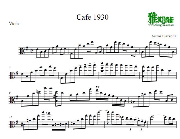 探戈的历史 cafe 1930中提琴谱