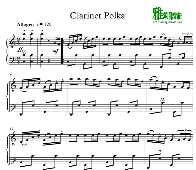 Clarinet Polka单簧管波尔卡手风琴谱 