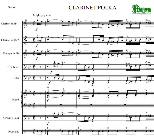 CLARINET POLKA单簧管波尔卡管乐队谱