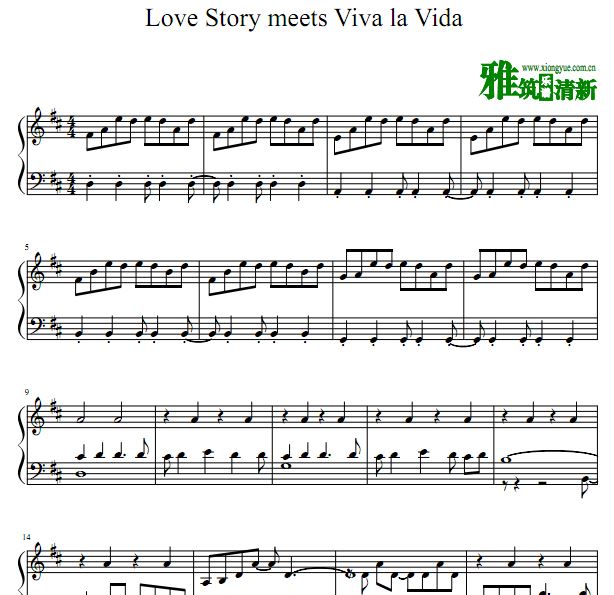 Jon Schmidt  Love Story Meets Viva La Vida钢琴谱