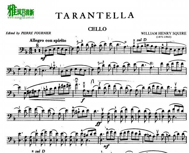 Squire斯奎尔 - Tarantella大提琴谱