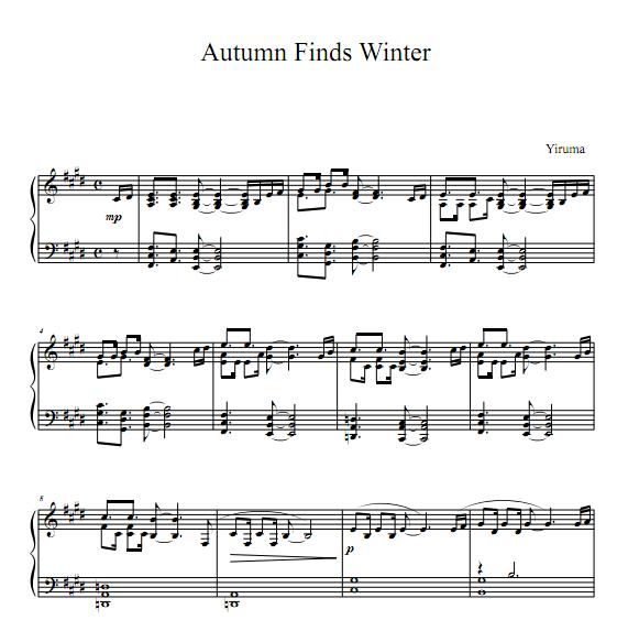 李闰珉Autumn Finds Winter 2019版钢琴谱