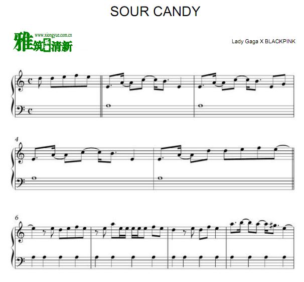 BLACKPINK,Lady GaGa - Sour Candy钢琴谱