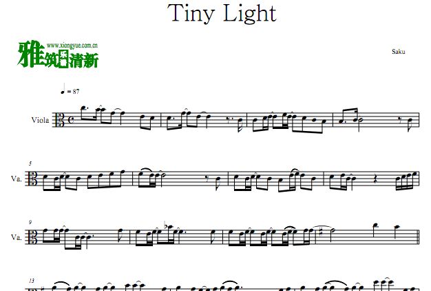 地缚少年花子君片尾曲 tiny light中提琴谱