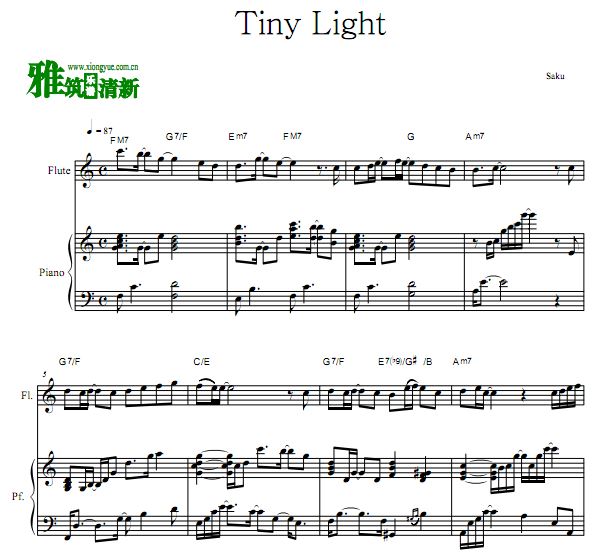 地缚少年花子君ED tiny light长笛钢琴谱