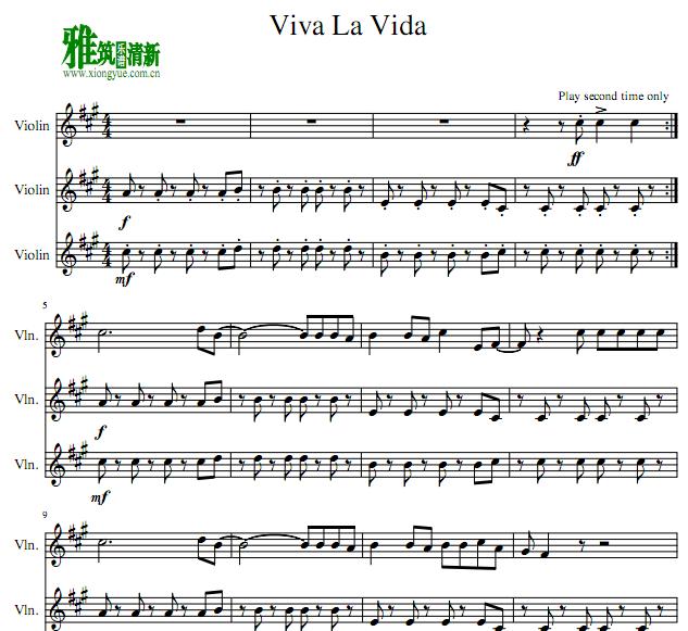 vivalavida钢琴谱,vivalavida钢琴 viva la vida小提琴三重奏谱