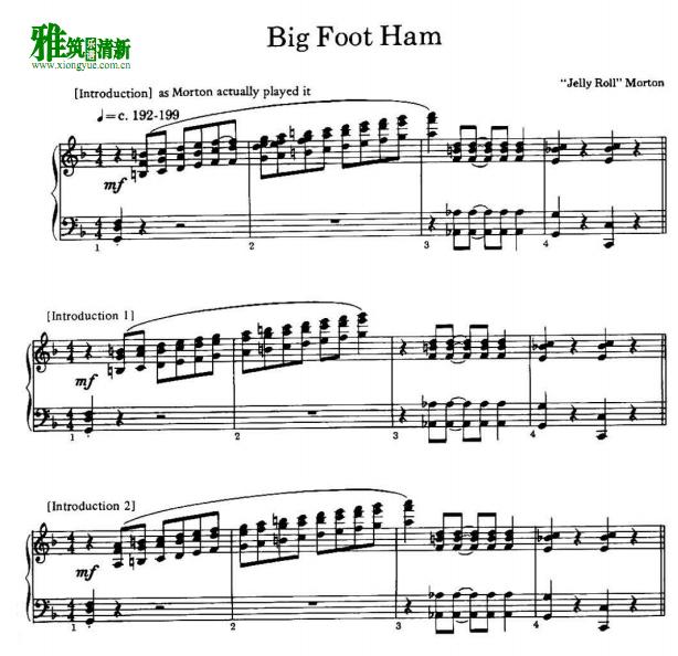 海上钢琴师 Big Foot Ham钢琴谱