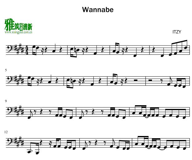 itzy - wannabe大提琴谱