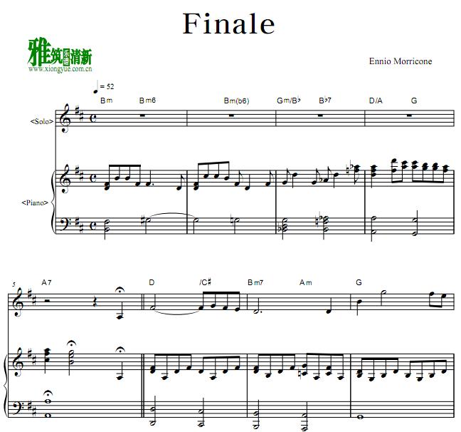 西部往事Once Upon A Time In The West - Ennio Morricone-FINALE钢琴伴奏谱