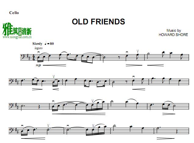 霍比特人The Hobbit - Old Friends大提琴谱