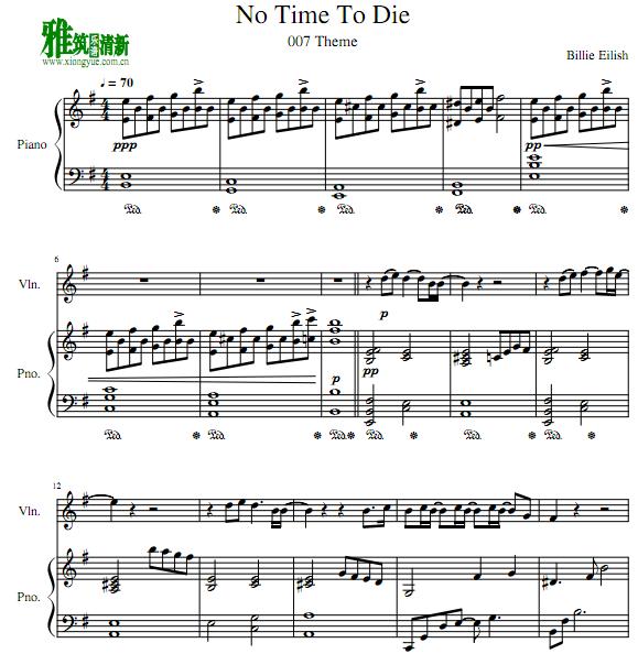 Billie Eilish - No Time To Die小提琴钢琴伴奏