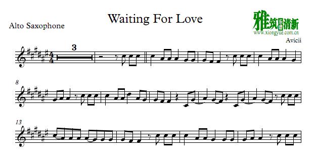 Avicii - Waiting For Love萨克斯谱