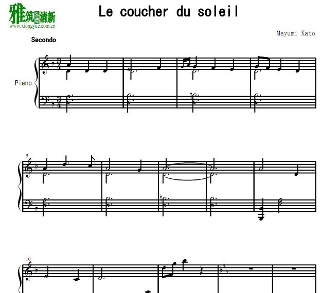 Mayumi Kato - Le coucher du soleil双钢琴谱1