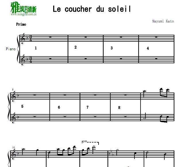 Mayumi Kato - Le coucher du soleil双钢琴谱2