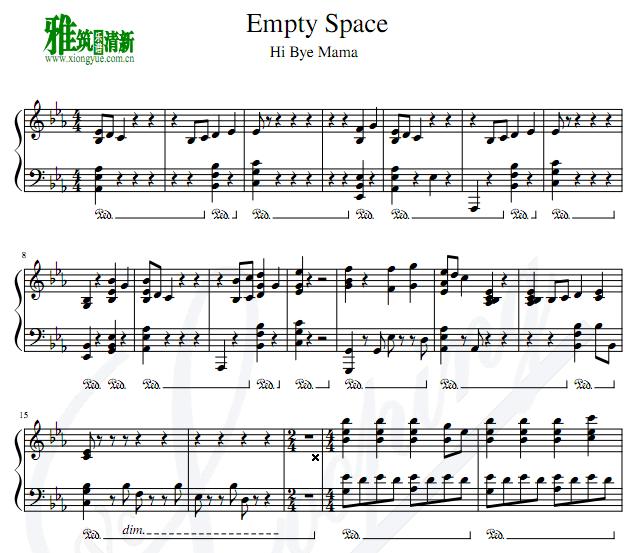 你好再见，妈妈！- Empty Space钢琴谱