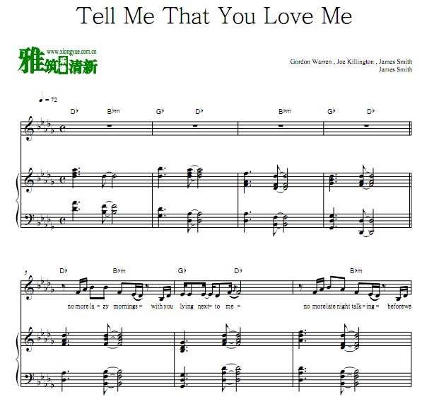 James Smith - Tell Me That You Love Me钢琴弹唱歌谱 