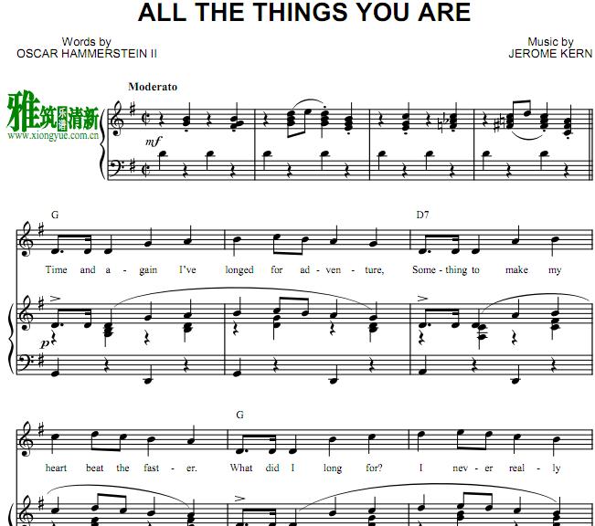 very warm for may - All the Things You Are钢琴谱