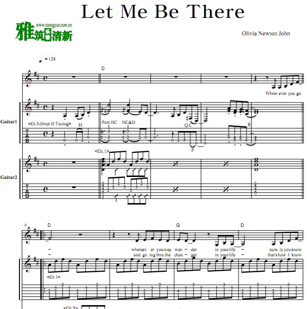 Olivia Newton John  - Let Me Be There吉他弹唱谱