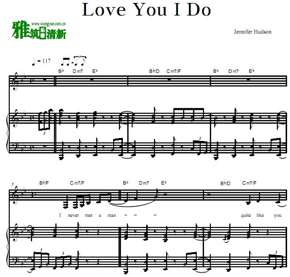Jennifer Hudson - Love You I Do歌谱 正谱 伴奏弹唱钢琴谱