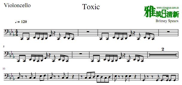 Britney Spears - Toxic大提琴谱