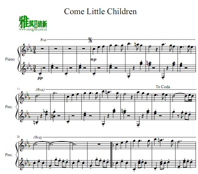 小马宝莉come little children钢琴谱