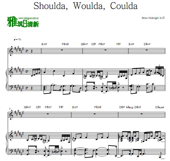 Brian Mcknight - Shoulda, Woulda, Coulda 歌谱 钢琴伴奏弹唱谱