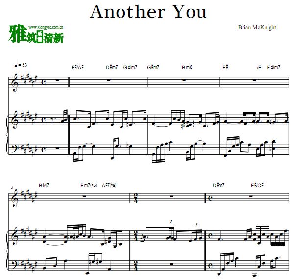 Brian Mcknight - Another You钢琴弹唱伴奏歌谱
