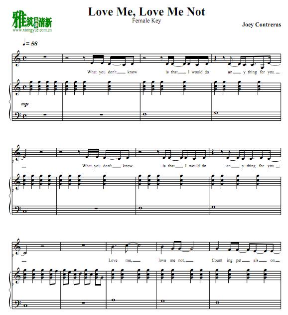 LOVE ME, LOVE ME NOT钢琴伴奏谱 女声调 