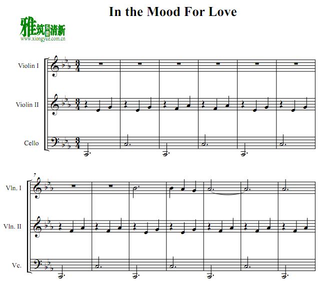 In the Mood for Love 花样年华Yumeji’s Theme两小提琴一大提琴三重奏