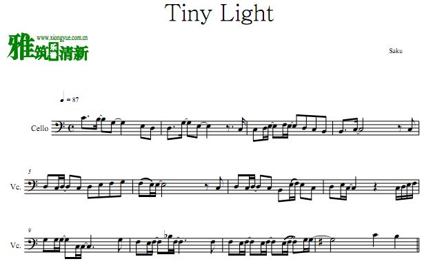 地缚少年花子君ED tiny light大提琴谱