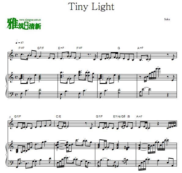 地缚少年花子君ED tiny light伴奏钢琴谱