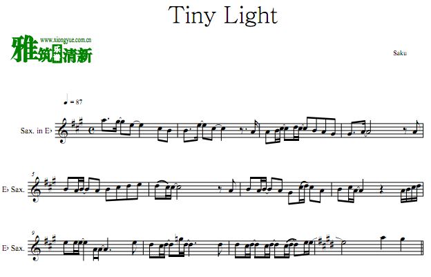 Hanako 地缚少年花子君ED tiny light降E萨克斯谱