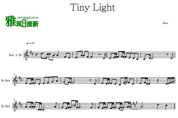 tiny light 地縛少年花子くん ED降B萨克斯谱