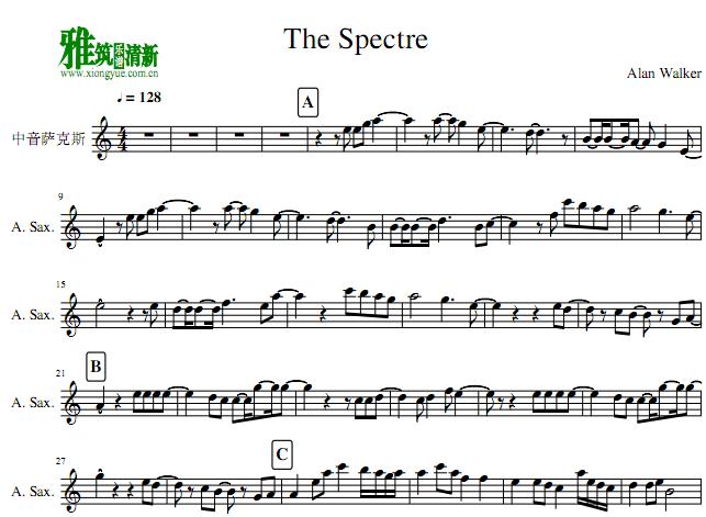 alan walker - the spectre萨克斯谱