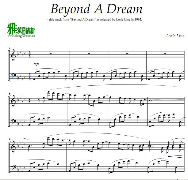 Lorie Line - Beyond a Dream钢琴谱