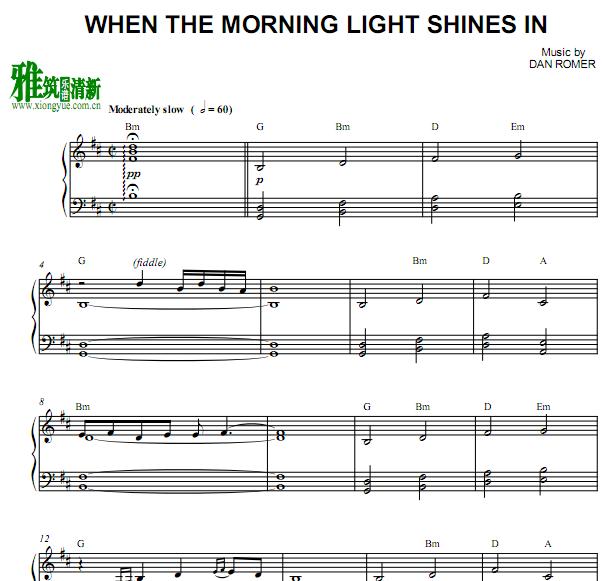 孤岛惊魂Far Cry 5 - when the morning light shines in钢琴谱