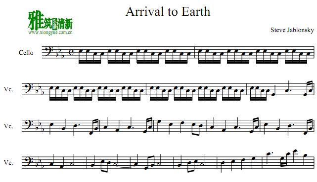 Arrival to Earth大提琴谱