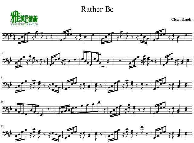 Rather Be 大提琴谱