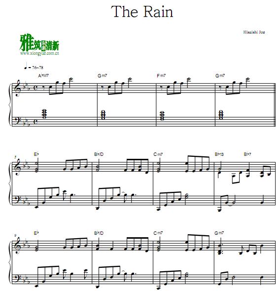 therain谱子,intheend谱子 久石让 - the rain钢琴谱