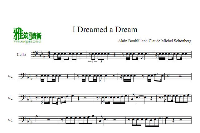I Dreamed a Dream大提琴谱