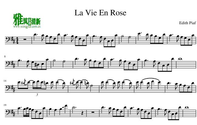 玫瑰人生La Vie En Rose大提琴谱