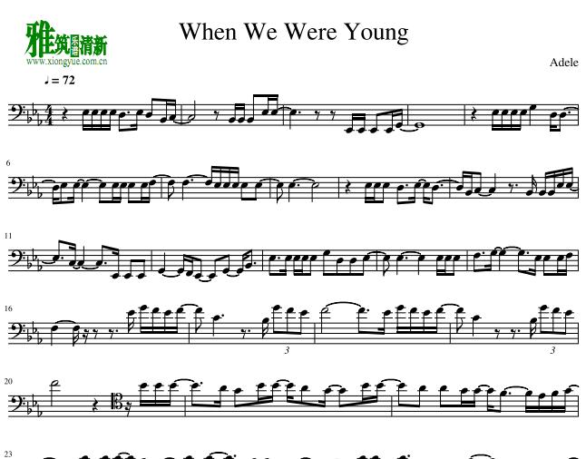 Adele - When We Were Young大提琴谱