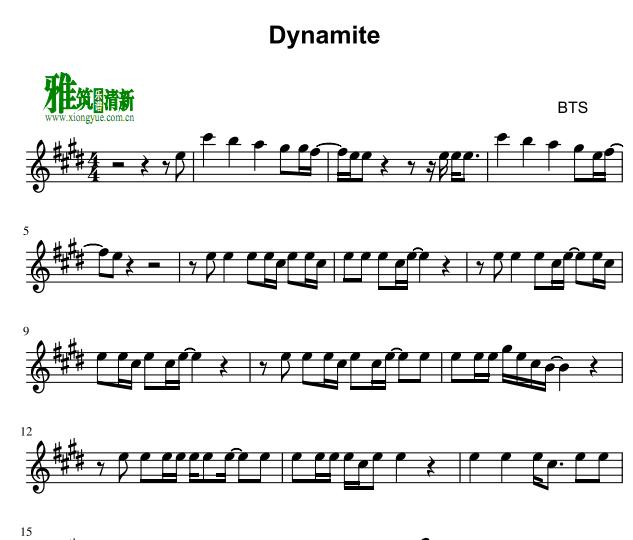 bts - dynamite小提琴谱