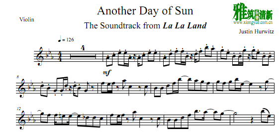爱乐之城 Another Day Of Sun小提琴谱