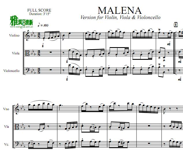Ilio Volante MELENA弦乐三重奏谱