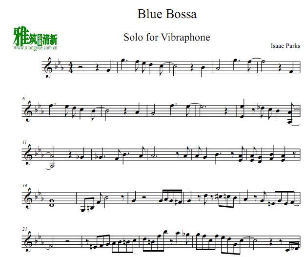 Blue Bossa Vibraphone 铁琴 电颤琴、颤音琴谱